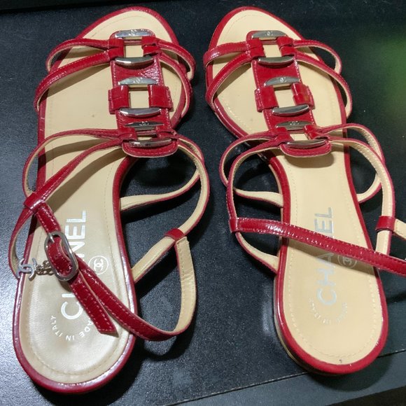 Chanel Red Sandals - Size 37- Good Condition - $250 💃 - Picture 1 of 2
